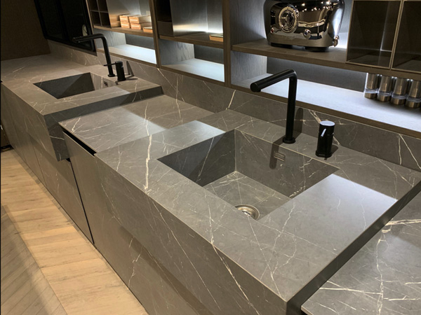 A bathroom countertops vanity installation by Coastal Countertops