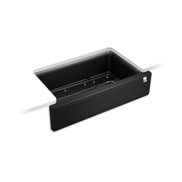 Cairn 36" Tall farm Sink Black  Neoroc Undermount with Sink Grid
