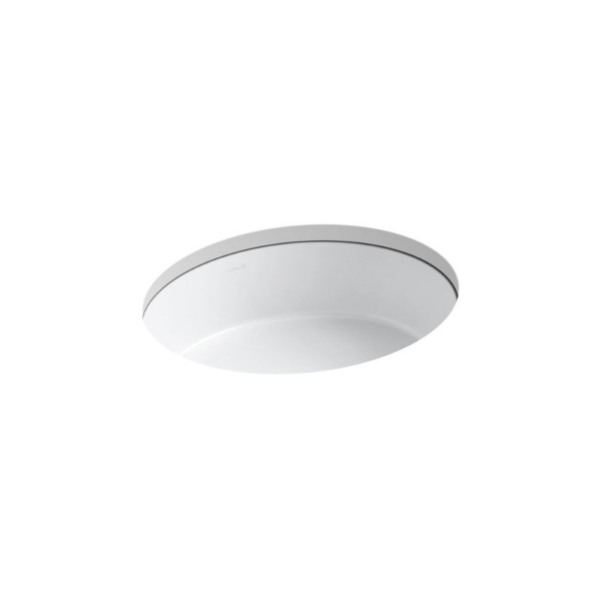 Vertical Oval Lav White Vitreous China Undermount