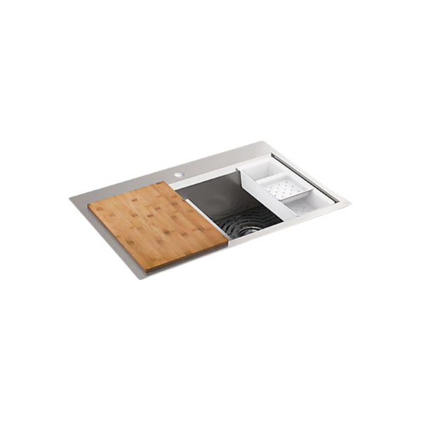 Task 33" Smart Divide Double Equal Sink 1 hole Stainless Steel Top-mount/undermount With Accessories