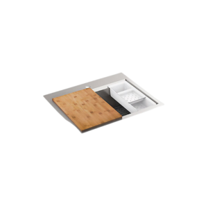 Task 27" Medium Single Basin Sink 1-Hole Stainless Steel Top-mount/Undermount with Accessories