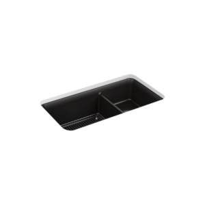 Cairn 33" Single Sink Black Neoroc Undermount with Sink Grid