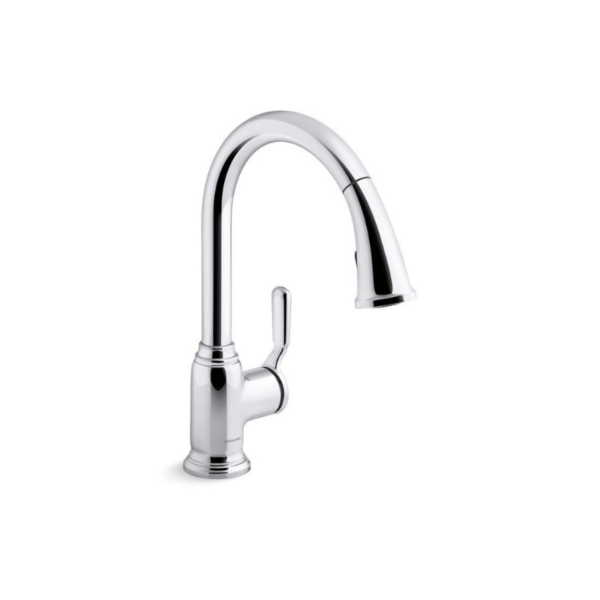 Ludington Kitchen Faucet 1-Hole Polished Chrome with Pull Down Spout