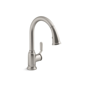 Ludington Kitchen Faucet 1-Hole Vibrant Stainless with Pull Down Spout