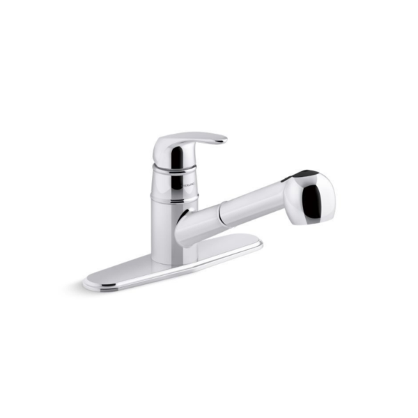 Valton Kitchen Faucet 1-Hole Polished Chrome with Pull Out Spout