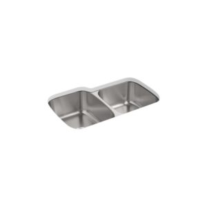 McAllister 32" Large/Small Sink Stainless Steel Undermount 8-5/16" deep